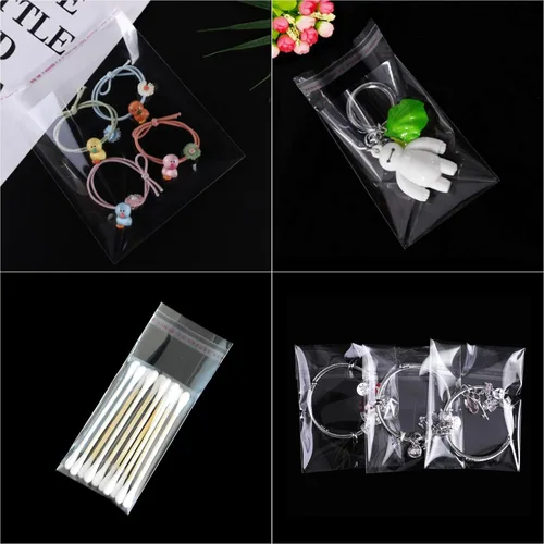 Vista 6 de 500 bolsas pequeñas de cristal transparente para violonchelo, bolsas autoadhesivas de 1.5 x 1.5 pulgadas, bolsas de celofán de polietileno OPP, 1
