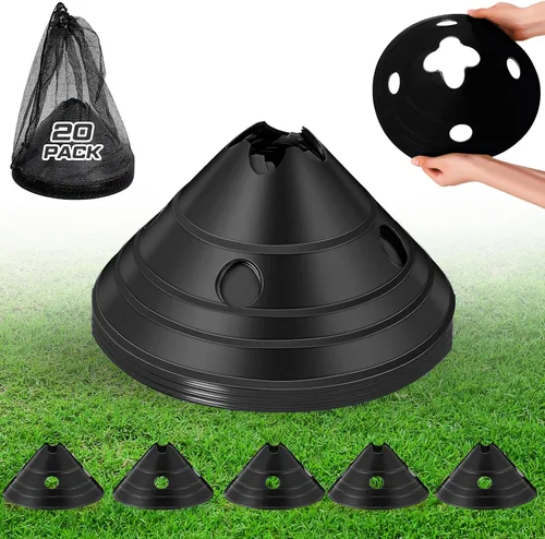 Vista 11 de Conos de disco jumbo Conos de fútbol jumbo con bolsa de malla Gran agilidad para entrenamiento de fútbol Deportes para adultos Amarillo