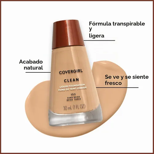 Vista 2 de COVERGIRL Base de Maquillaje Limpia para Piel Normal Marfil 105, 1 onza (el embalaje puede variar)