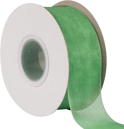Vista 25 de Cinta de organza transparente de 1-1/2 pulgadas, cinta de gasa verde manzana brillante para manualidades, decoración de fiesta de boda, envoltura