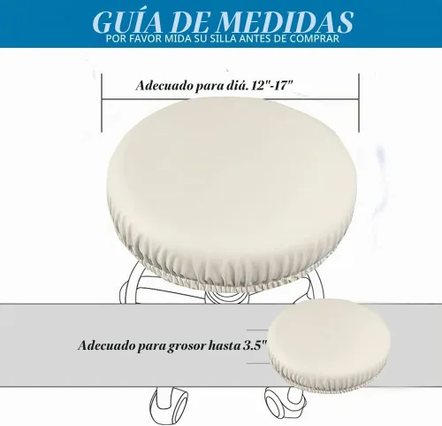 Vista 6 de HFCNMY Fundas para taburetes redondas, elásticas de poliuretano redondo, impermeables, fundas de asiento para taburetes de bar, fundas de asiento
