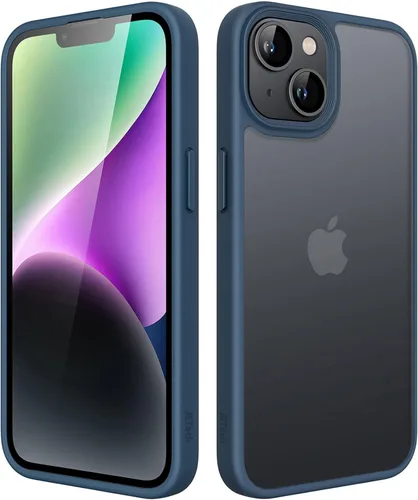 Vista 22 de JETech Funda mate para iPhone 14 de 6.1 pulgadas, a prueba de golpes, protección contra caídas de grado militar, cubierta trasera translúcida
