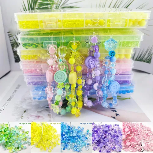Vista 6 de 450 cuentas de acrílico azul surtidas – corazón pastel, estrella, mariposa, cara sonriente, Mickey lindo a granel estético a granel para pulseras