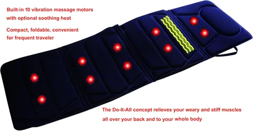 Vista 4 de Carepeutic Targeted Zone Deluxe - Alfombrilla de masaje con vibración con terapia de calor, 7 libras Full Body Massage Mat with Heat, 10 Vibration