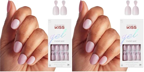Vista 15 de KISS Gel Fantasy, uñas a presión, pegamento de uñas incluido, 'Aim High', negro, tamaño corto, forma cuadriculada, incluye 28 uñas, 0.07 onzas