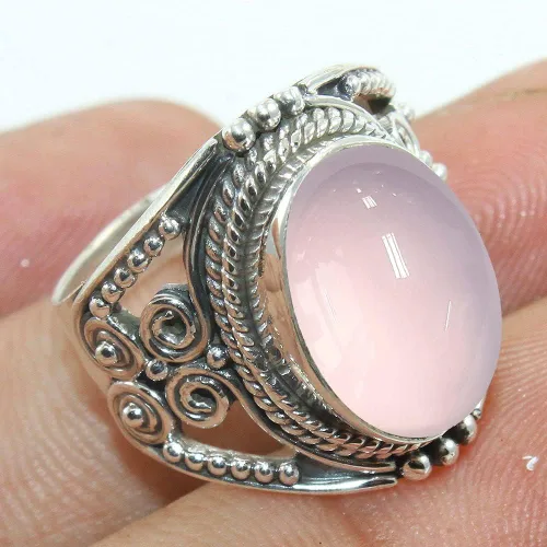 Vista 2 de Anillo de plata esterlina 925 para mujer y piedras preciosas naturales, anillo de compromiso de plata de ley, juego de bisel de piedra natal