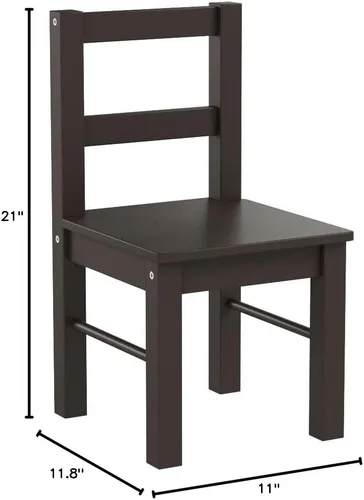 Vista 3 de UTEX Par de sillas de madera para niños para jugar o actividad, juego de 2, espresso..
