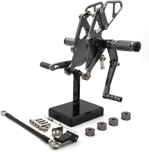 Vista 7 de Reposapiés de motocicleta ajustable billet de aluminio para Yamaha MT07 2013 2014 2015 (negro)