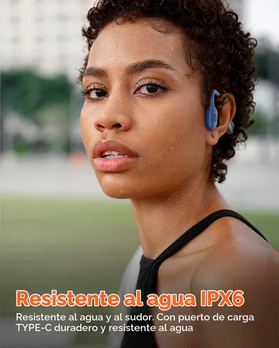 Vista 9 de SANOTO Auriculares de conducción ósea Bluetooth 5.3, auriculares abiertos Azul 1