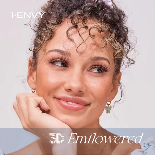 Vista 5 de iEnvy - Pestañas postizas 3D con efecto floreciente, naturales, acampanadas (01)