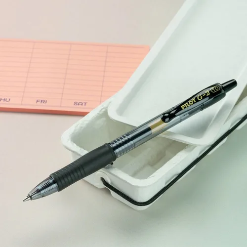 Vista 8 de PILOT G2 Bolígrafos de gel de alta calidad, con punta gruesa y retráctil, recargables, de tinta negra, paquete de 12 unidades (31256)