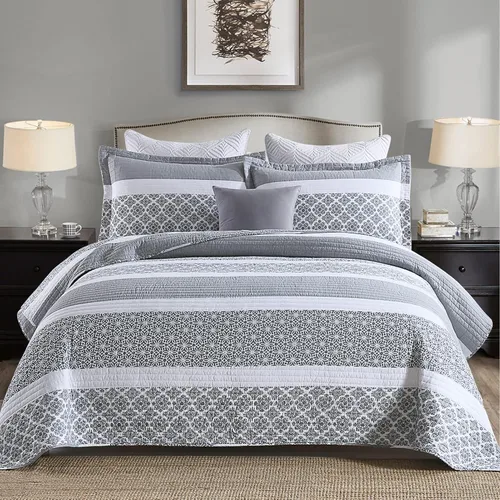 Vista 14 de PERHOM Juego de ropa de cama de 100 % algodón bohemio con 2 fundas