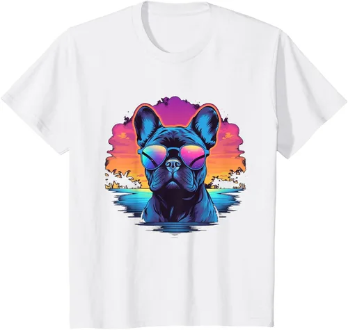 Vista 18 de Camiseta de perro Bulldog Francés para hombres y mujeres, Negro