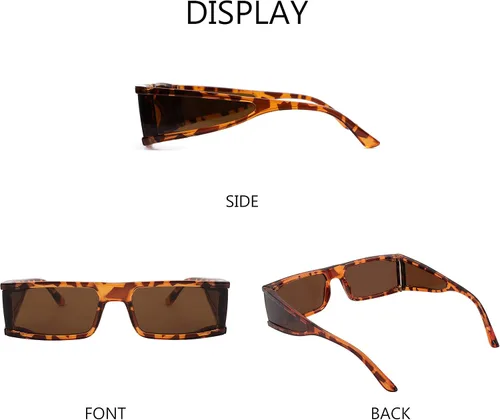 Vista 2 de FEISEDY Cool Futuristic Rectangular Sunglasses Cyber Men Women Punk Style Cosplay Sun Glasses B2739