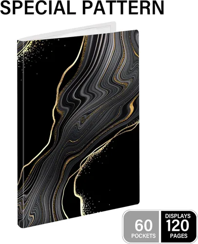 Vista 3 de Carpeta con fundas de plástico – Libros de presentación de 60 bolsillos, pantalla de 8.5 x 11 pulgadas, carpeta de 120 páginas con protectores