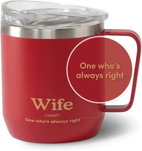 Vista 15 de VAHDAM Taza Boyfriend de 10.1 fl oz Taza de viaje aislada al vacío de acero inoxidable azul real Regalo del día de San Valentín para él Taza