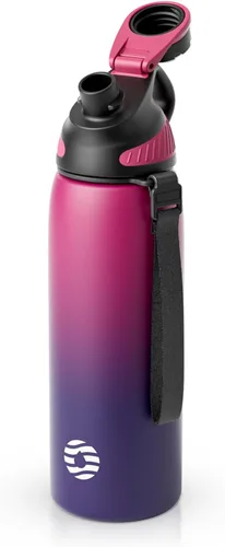 Vista 31 de Fjbottle Botella de agua aislada de acero inoxidable, botellas de agua a prueba de fugas de 32 onzas, vaso reutilizable de hielo, jarra de vacío