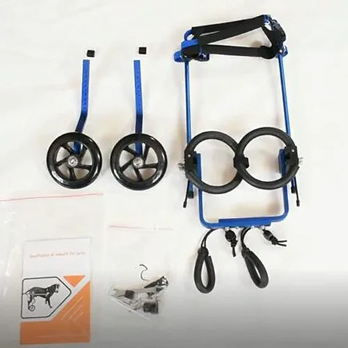Vista 5 de JITEM Silla de ruedas para perros de 2 ruedas para patas traseras, ligera, ajustable, ruedas de ejercicio para animales, para discapacitados