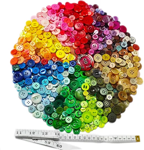 Vista 14 de 500-700 PZA Botones de Resina Marrón Claro, Varios Tamaños y Formas para Costura Infantil, Manualidades DIY, Botones Pintados a Mano para Arte