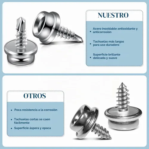 Vista 3 de Broches de Lona para Barco de Acero Inoxidable con Tornillo, Broches Metálicos para Cubierta de Barco, Casquillo de 3/8 Pulgadas con Tornillo