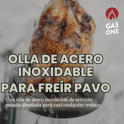 Vista 2 de GasOne Olla de acero inoxidable con cesta, olla de 36 cuartos de galón con tapa y parte inferior reforzada, olla de cocina resistente para freír