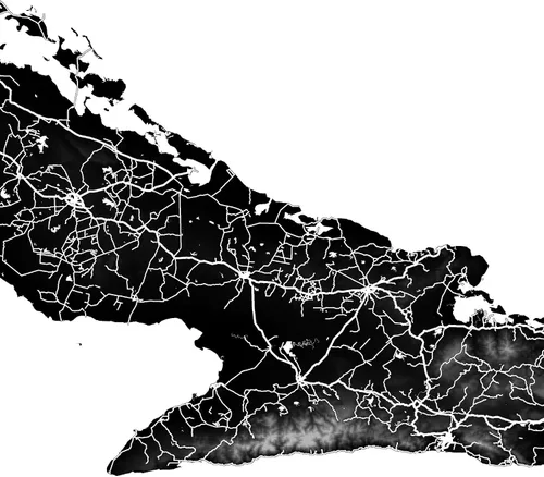 Vista 8 de Cuba Map Wall Art Print 8x10, Cuba Poster 24x36, Handmade Topographic Cuba Decorations for Home, Havana, Caribbean Island, Cuba Gifts by Maps As Art