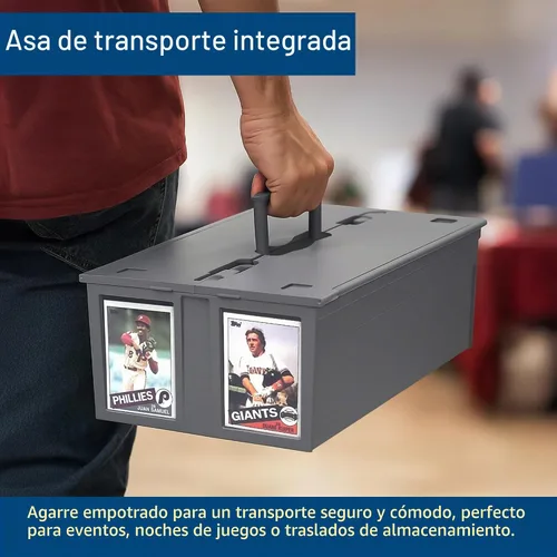 Vista 7 de BCW Contenedor de tarjetas coleccionable (individual, gris) Capacidad para hasta 1600 tarjetas Caja de almacenamiento de plástico para Pokémon