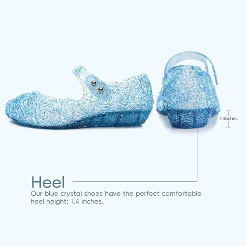 Vista 4 de YIBLBOX Zapatos de vestir de princesa con purpurina de Mary Jane para niñas