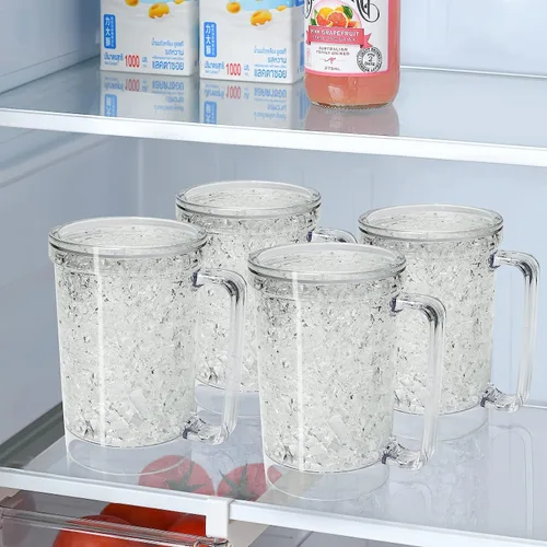 Vista 8 de Juego de 4 tazas de hielo congeladas de gel de doble pared de 16 oz (blanco)