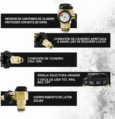 Vista 4 de Regulador de purga de nitrógeno del medidor de flujo VN-650