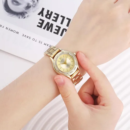 Vista 4 de Reloj de pulsera impermeable para mujer, pequeño y delgado, analógico, reloj de cuarzo, delicado regalo de Navidad