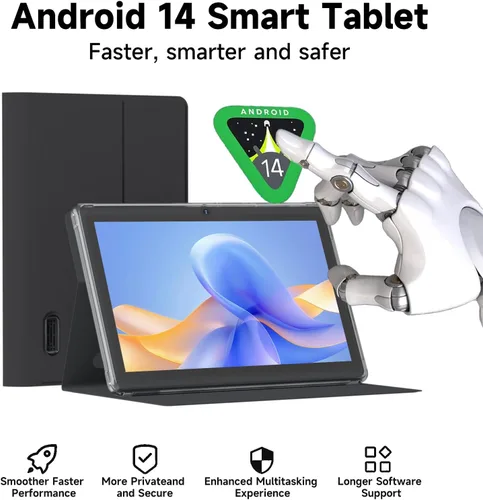 Vista 5 de PEICHENG Tablet Android 14.0 de 7", RAM 8GB(3+5Expand)+32GB ROM, Tabletas, Cámara Dual, Pantalla IPS de 1024 x 600, Expansión de 1TB, Tablet