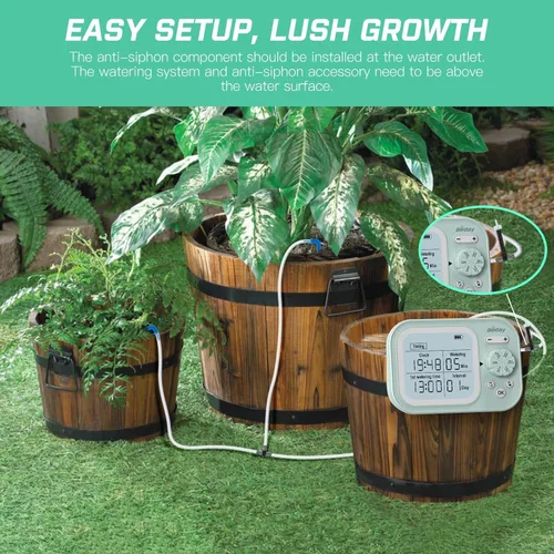 Vista 4 de Sistema Automático de Riego de Plantas para Interior con Autoriego para 15 Plantas en Maceta, Kit de Riego por Goteo Programable con Temporizador