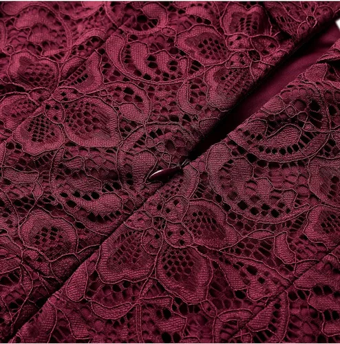 Vista 6 de HomRain - Vestido elegante con encaje floral para mujer, con hombros descubiertos y dobladillo asimétrico, para bodas, cócteles y fiestas
