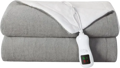 Vista 20 de Manta térmica eléctrica, calentador de manta lavable para el hogar para adultos, calentamiento rápido, franela suave súper acogedora de 50 x 60
