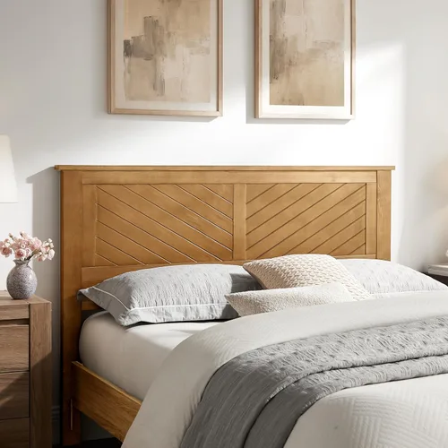 Vista 26 de ComfIQ Serene - Cabecero de panel de madera maciza con puntuación horizontal, tamaño individual, negro, fácil montaje, materiales de calidad