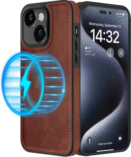 Vista 8 de LOHASIC MagSafe, funda de piel sintética suave y magnética para iPhone 15 Pro, de piel sintética, para hombres y mujeres, funda delgada de diseñador