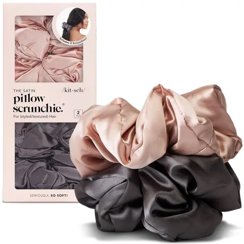 Vista 19 de Kitsch Coleteros de satén de almohada para mujer, color carbón y oro, 2 Dorado