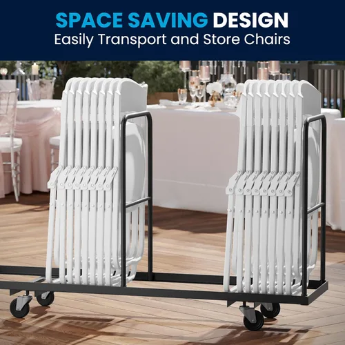 Vista 5 de Flash Furniture HERCULES Series - Silla plegable de plástico blanco