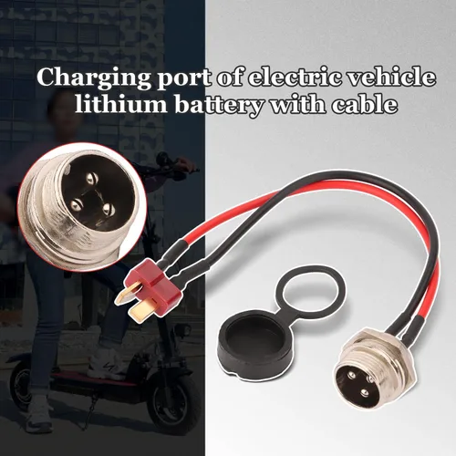 Vista 5 de Puerto de carga de scooter eléctrico con cubierta antipolvo, conector de puerto de carga compatible con Kugoo M4, M4Pro Scooter eléctrico