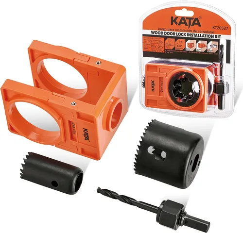 Vista 12 de KATA 1-3/8" - 1-3/4" Kit de instalación de cerradura de puerta con ranuras grandes de eliminación de astillas, sierra de agujero para cerradura