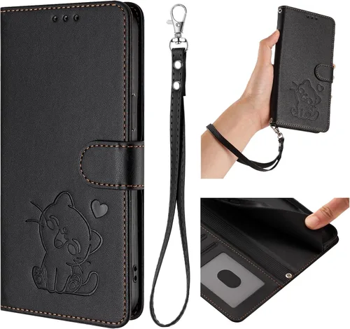 Vista 7 de Funda compatible con Tecno Spark Go 1 / Go 1S / Spark Go 2025, compatible con Tecno Pop 9 4G Lanyard【Soporte para tarjetero, cartera con cierre