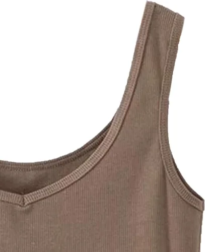 Vista 4 de SWEATYROCKS - Camiseta corta sin mangas con tela acanalada para mujer