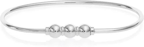 Vista 2 de Pulsera única de plata de ley 925 con 3 bolas.