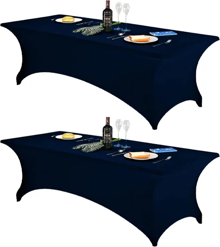 Vista 129 de FORLIFE - Funda de mesa de elastano, mantel ajustado de 4 pies para mesas rectangulares, funda elástica para patio, universal para bodas, banquetes
