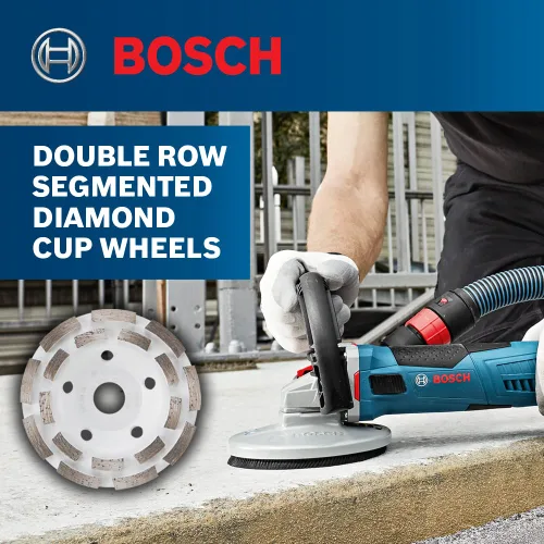 Vista 3 de BOSCH DC4518 Rueda de copa de diamante segmentada de doble fila de 4.5 pulgadas para hormigón