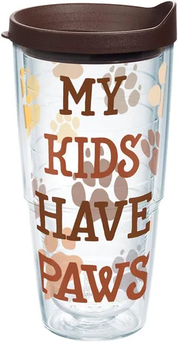 Vista 18 de Tervis My Kids Have Paws - Vaso con envoltura y tapa marrón, 16 onzas, transparente