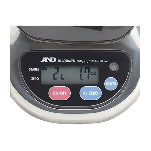 Vista 2 de A&D Engineering Báscula compacta HL-300WP serie HLWP, capacidad de 10.58 oz