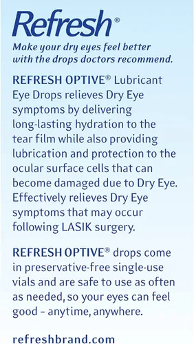 Vista 3 de Refresh Optive Lubricant Eye Drops, 30 contenedores de un solo uso por caja (paquete de 5)