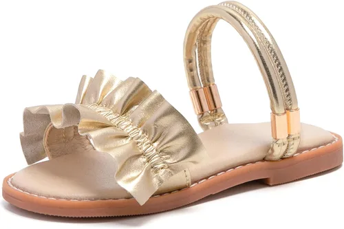 Vista 32 de THEE BRON Lindas pantuflas para niñas, sandalias elegantes para niños pequeños y niños